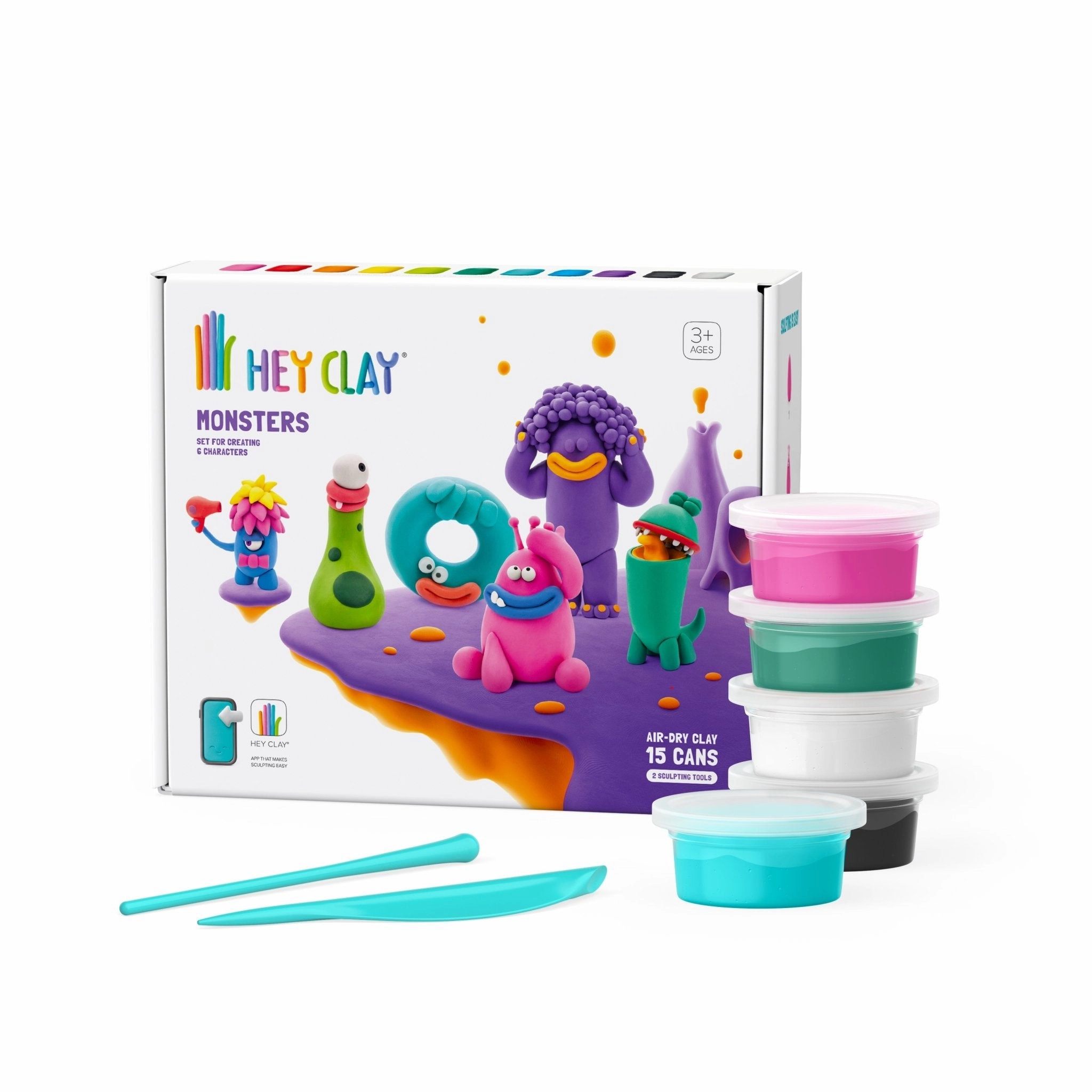 HEY CLAY Air Dry Clay Kit for Kids – Creative Modeling Set with Fun Characters and Themes