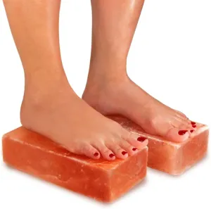 Himalayan Pink Salt Foot Detox Block - Himalayan Rock Salt Blocks Detoxer for achy Feets and Hands Pack of 2 Salt Bricks and Tiles Limb Relaxer (8X4X2 Salt Brick)