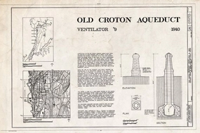 Historic Pictoric : Blueprint HAER NY,60-OSS,2C- (Sheet 1 of 1) - Old Croton Aqueduct, Ventilator Number 9, Spring & Everett Streets, Ossining, Westchester County, NY 12in x 08in