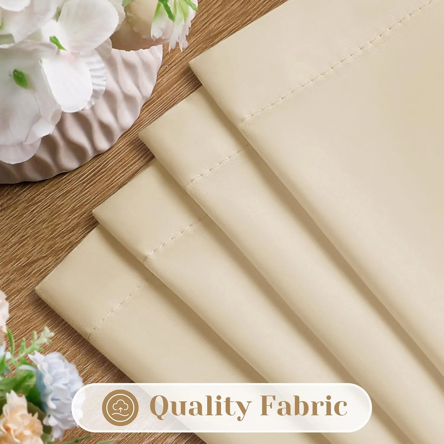 HOMEIDEAS Non-See-Through Beige Privacy Sheer Curtains, 52 X 84 Inches Long 2 Panels Taupe Sheer Curtains Light Filtering Window Drapes for Bedroom Living Room