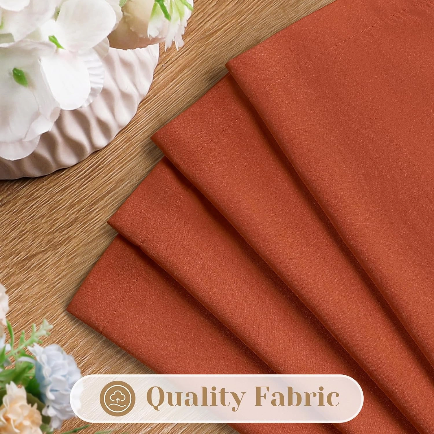 HOMEIDEAS Non-See-Through Burnt Orange Privacy Sheer Curtains, 52 X 84 Inches Long 2 Panels Sheer Curtains Light Filtering Window Drapes for Bedroom Living Room