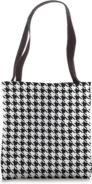 Houndstooth Pattern Checkered Blocks Hounds Tooth Op Art Tote Bag