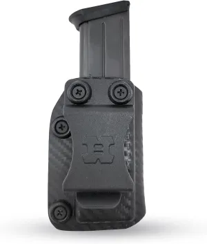 Houston Gun Holsters IWB OWB Kydex Magazine Pouch Case by | Concealment Tactical Multi Use Holster Belt Loop for Pistol Inside The Waistband Fits Double Stack Glock 9/40 KYC-88