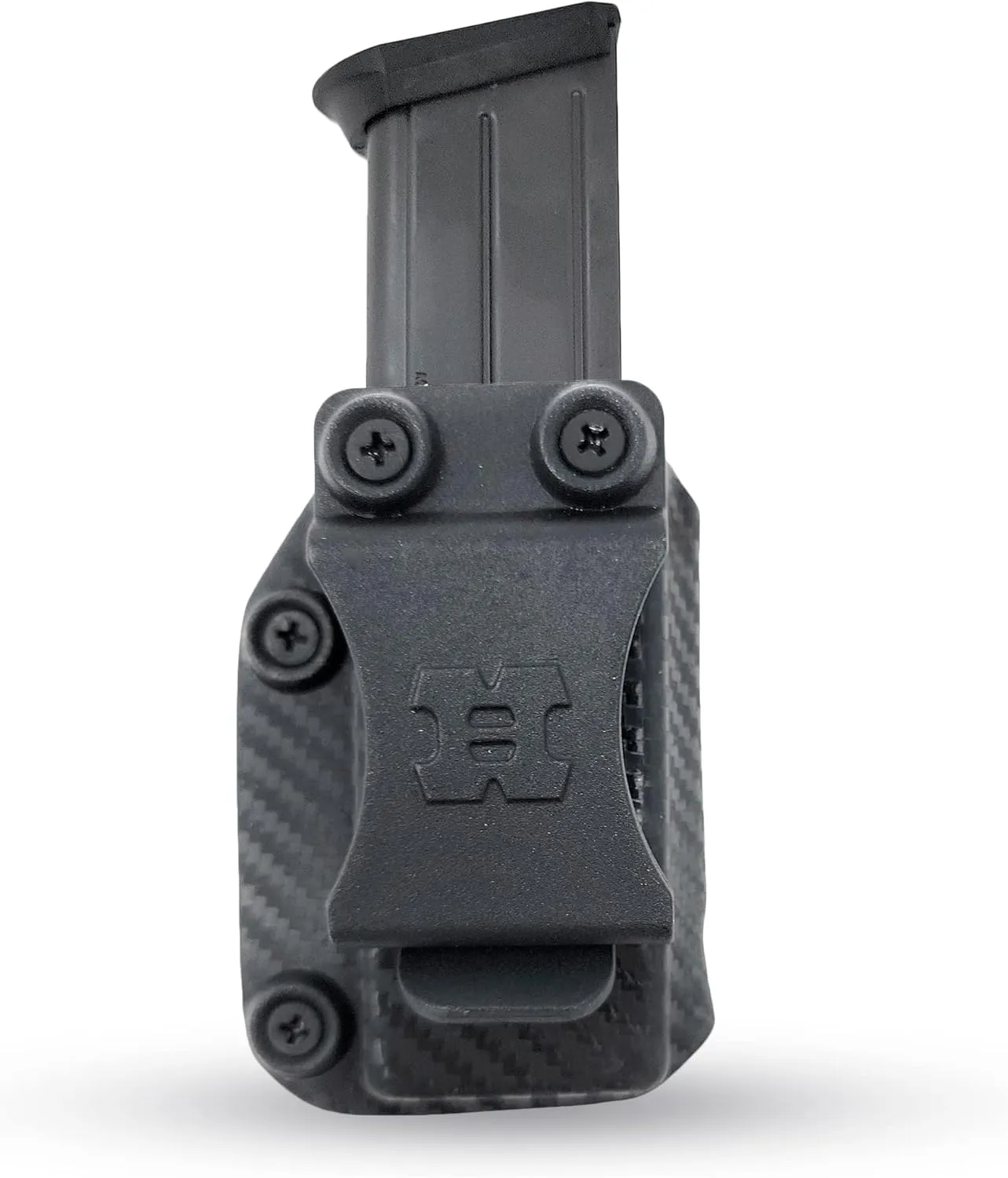 Houston Gun Holsters IWB OWB Kydex Magazine Pouch Case by | Concealment Tactical Multi Use Holster Belt Loop for Pistol Inside The Waistband Fits Single Mag Double Stack .45 KYC-88BG