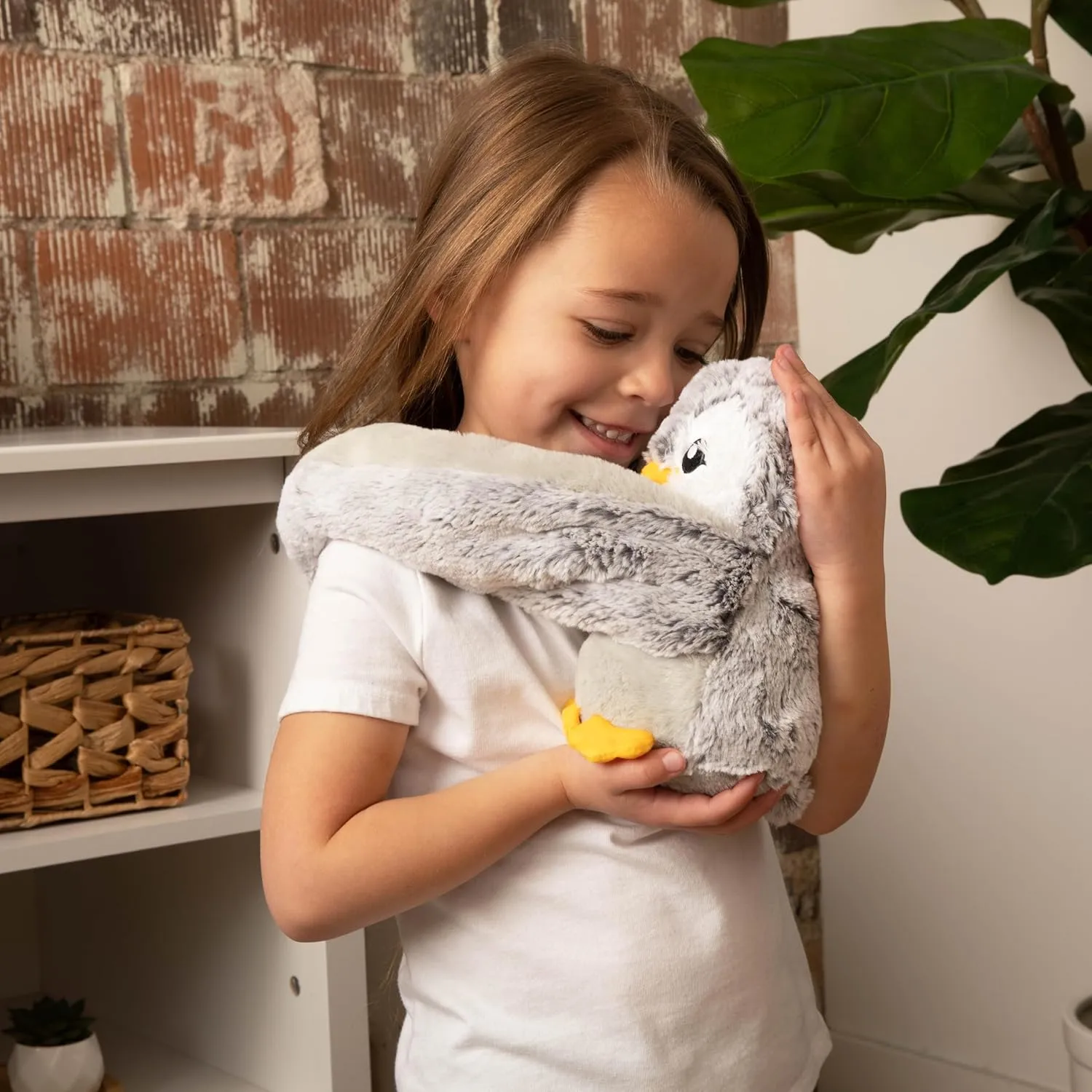 Hugarounds Pax The Penguin 2.5 lb Microwaveable & Freezable Weighted Plush Neck & Shoulder Wrap | Soothing, Comforting Hugs for Self-Care & Relaxation | Unscented for Ages 2 