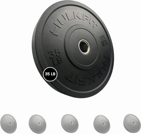 HulkFit 2-inch Sport Series Olympic Weight Plates Bumper Plates for Barbell Weightlifting Strength Training with Shock Absorbing Low Bounce Technology - Black & Multicolor