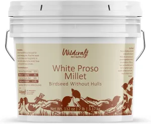 Hulled Millet 1 Gallon Bucket, White Proso, Birdfeed, Pet Safe Seeds