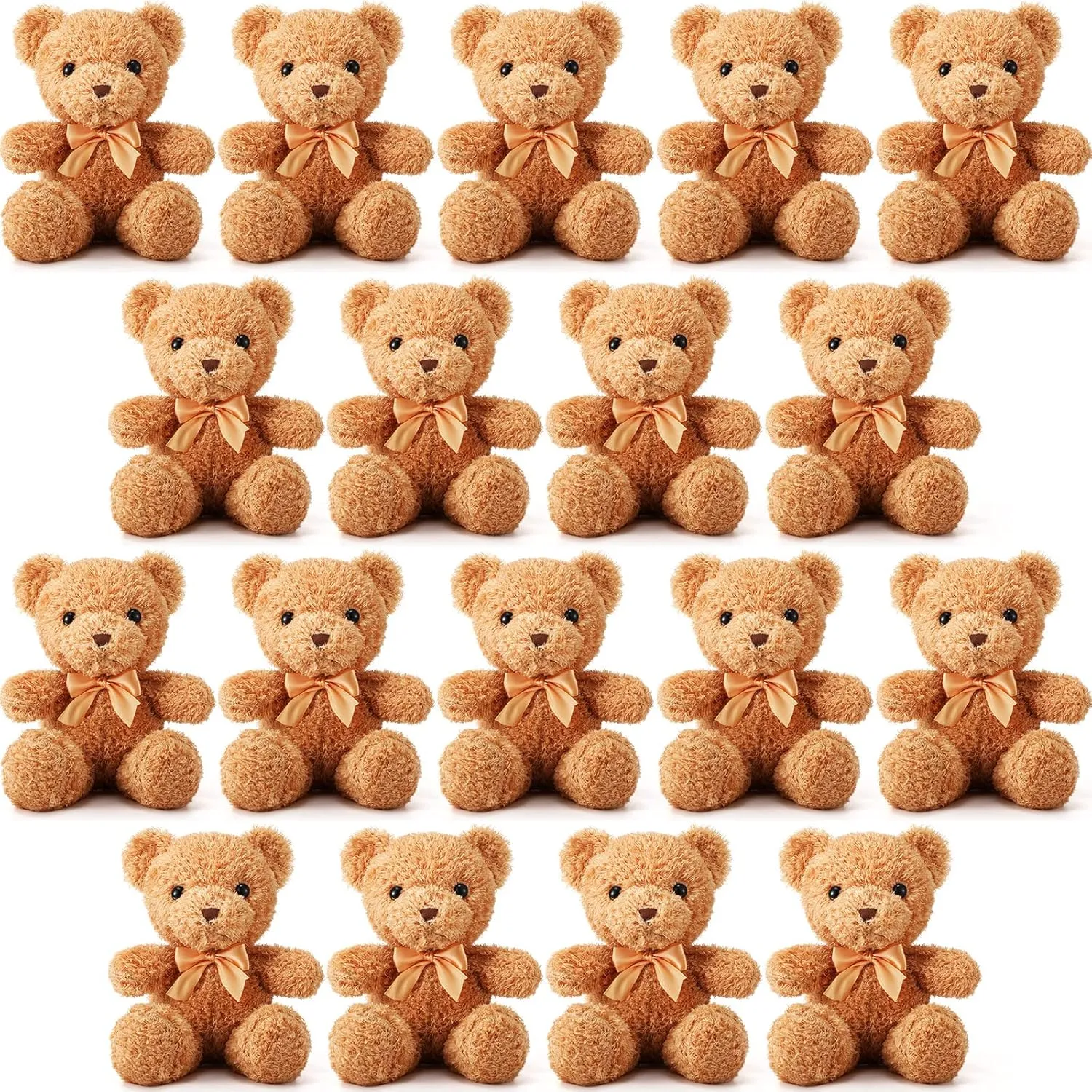 HyDren 36 Pcs Valentine‘s Day Bear Bulk Plush Stuffed Animals Toys 12 Inch Cute Soft Stuffed Bear with Bow Ties for Baby Shower Birthday Gift Party (Brown)