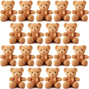 HyDren 36 Pcs Valentine‘s Day Bear Bulk Plush Stuffed Animals Toys 12 Inch Cute Soft Stuffed Bear with Bow Ties for Baby Shower Birthday Gift Party (Brown)