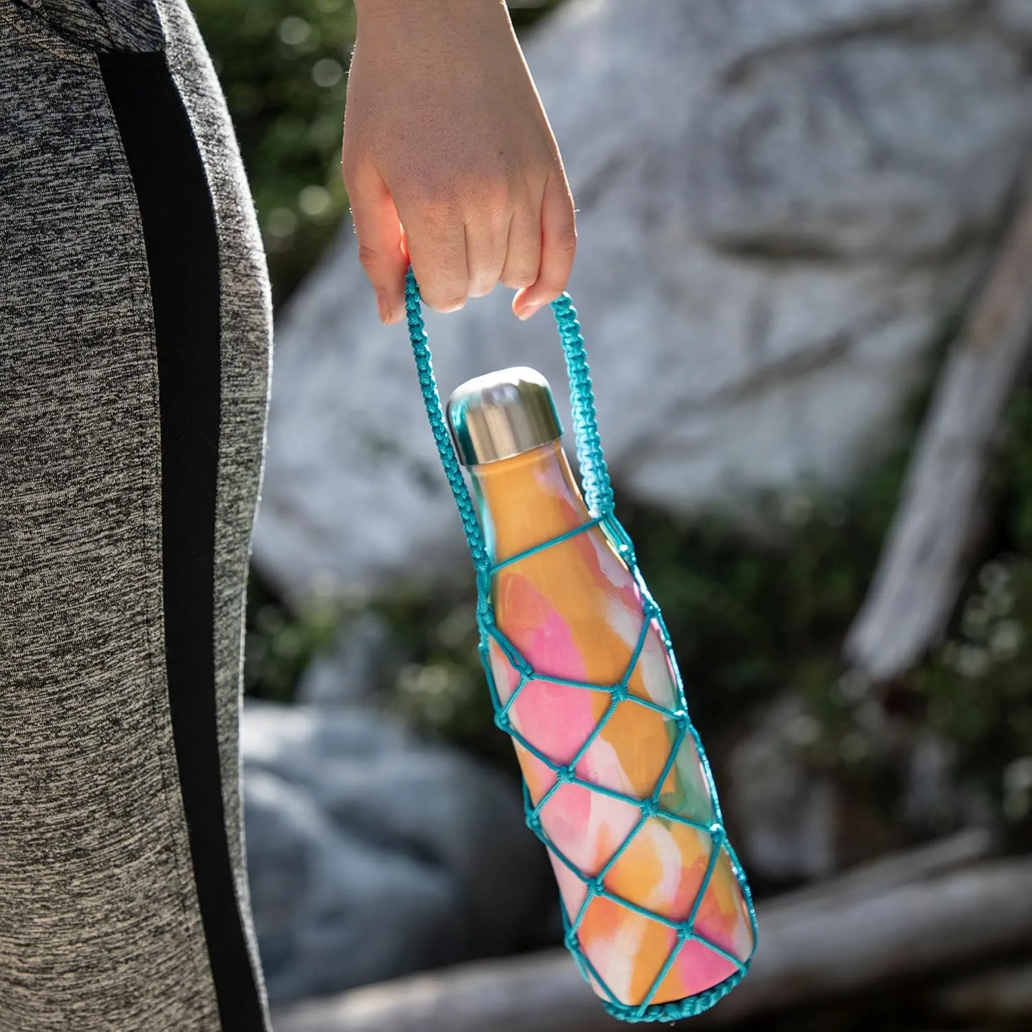 HydroNet Handle - Compatible with S'well, Simple Modern, Mira, Manna Stainless Steel Water Bottles — Available in 9 oz, 17 oz, 25 oz (Black, 17 oz)