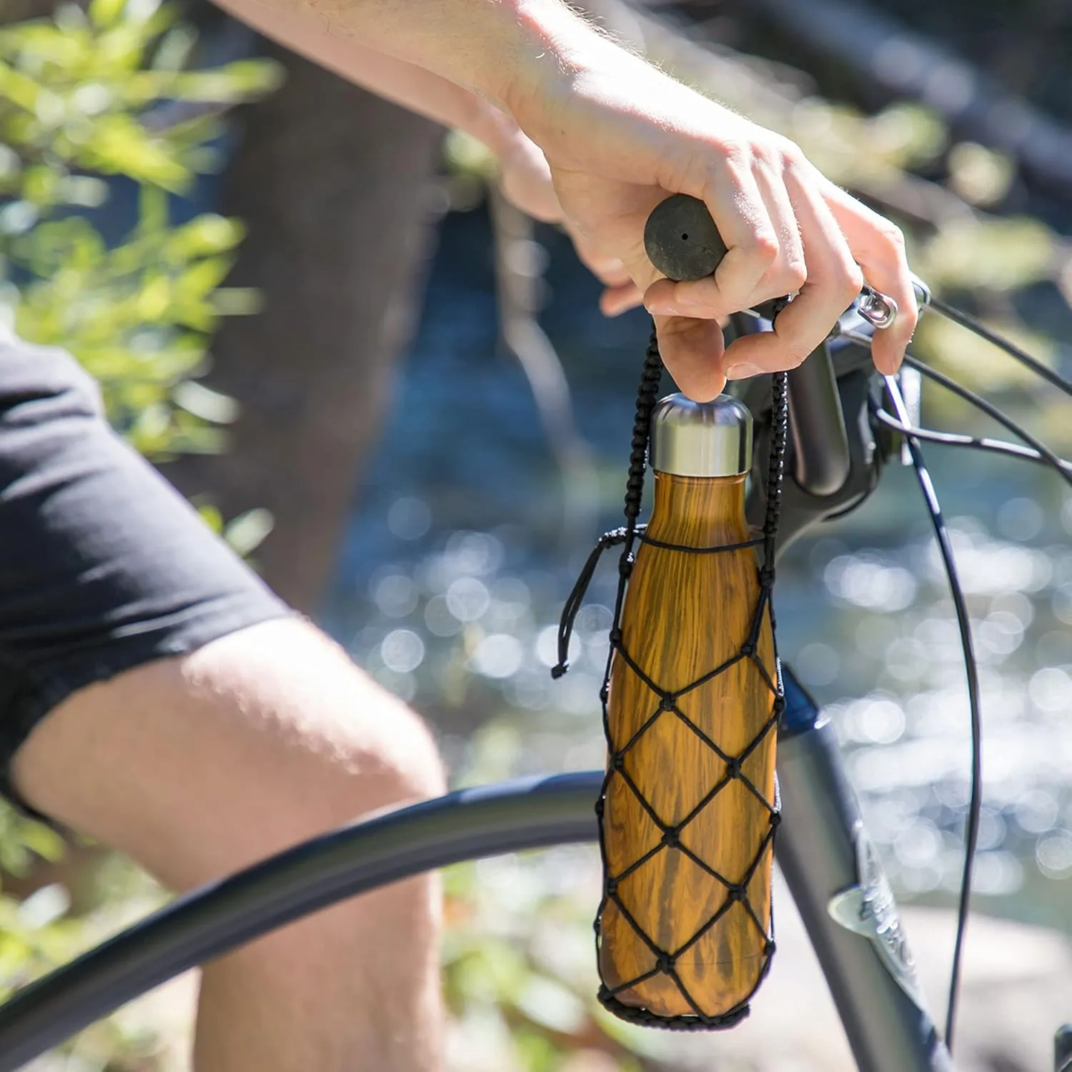 HydroNet Handle - Compatible with S'well, Simple Modern, Mira, Manna Stainless Steel Water Bottles — Available in 9 oz, 17 oz, 25 oz (Black, 17 oz)