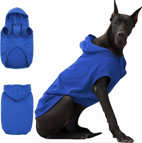 IECOii Dog Hoodie for Large Dogs,Big Dog Clothes with Hood for Extra Large Dogs,Fall Winter Dog Sweatershirt Hoodies,Ropa para Perros Grandes Doberman,Great Dane Sweater,Blue,4XL(No Fleece Lined)