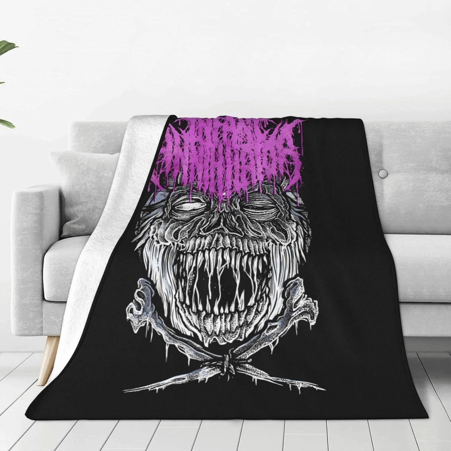 Infant Rock Annihilator Band Fleece Throw Blanket Flannel Air Conditioning Quilt for Couch Camping Travel 50"x40"