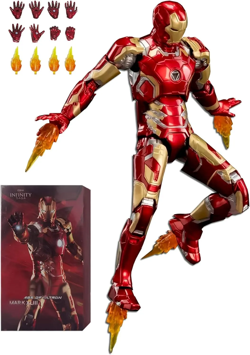 Ironman Action Figures Set 2 Pack Metal Painting All Joints Movable 7 Inch Collectible Model Toys (WM1 & MK43)