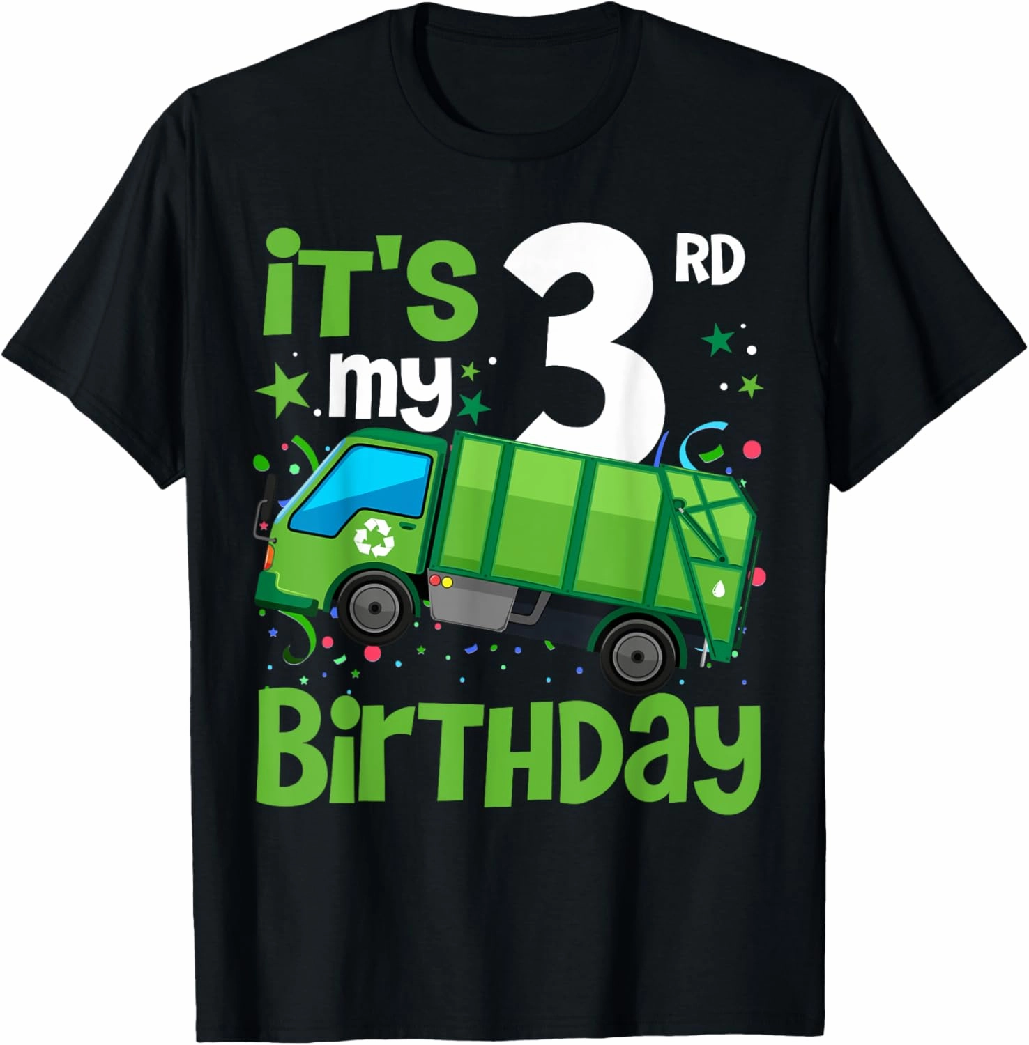 It's My 3rd Birthday Garbage Truck 3 Year Old Birthday Boy T-Shirt