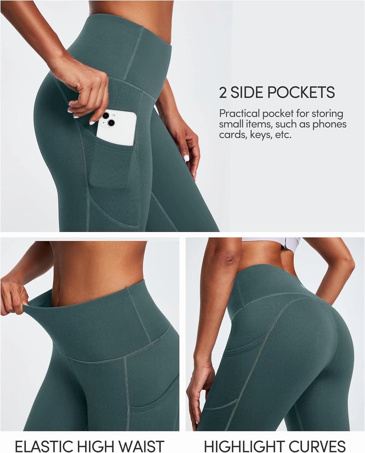 IUGA Fleece Lined Leggings with Pockets for Women Thermal Leggings for Women High Waisted Yoga Pants Winter Workout Leggings