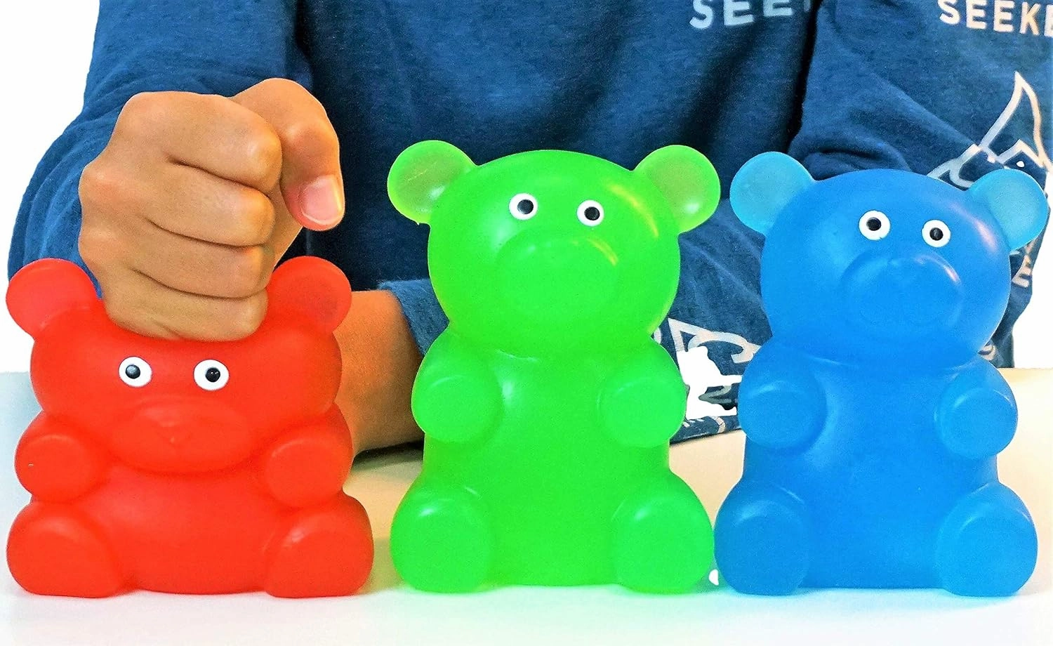 JA-RU Jumbo Squishy Gummy Bear Squeeze Stretchy Stress Relief & Sensory Toy - Assorted, Great Party Favor Stuffer
