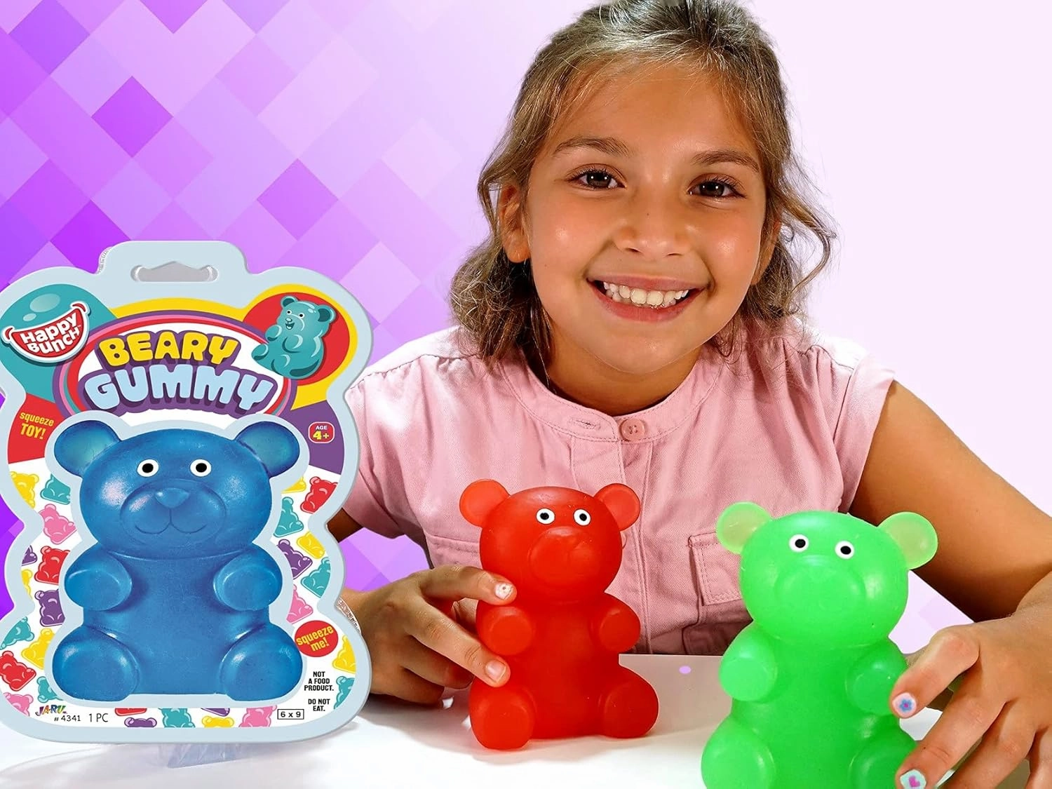 JA-RU Jumbo Squishy Gummy Bear Squeeze Stretchy Stress Relief & Sensory Toy - Assorted, Great Party Favor Stuffer