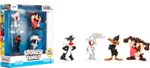 Jada Looney Tunes Metalfigs 4-Pack - Bugs Bunny, Tasmanian Devil, Daffy Duck, Sylvester The Cat - Collectible 2,5" Metal Figures