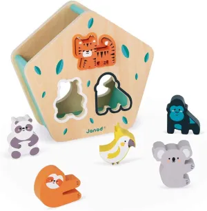 Janod World Wildlife Federation – Animal 7 Piece Shape Sorter – Ages 18 Months  - J08612
