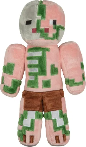 JINX Minecraft Zombie Pigman Plush Stuffed Toy, Multi-Colored, 12" Tall, with Display Box