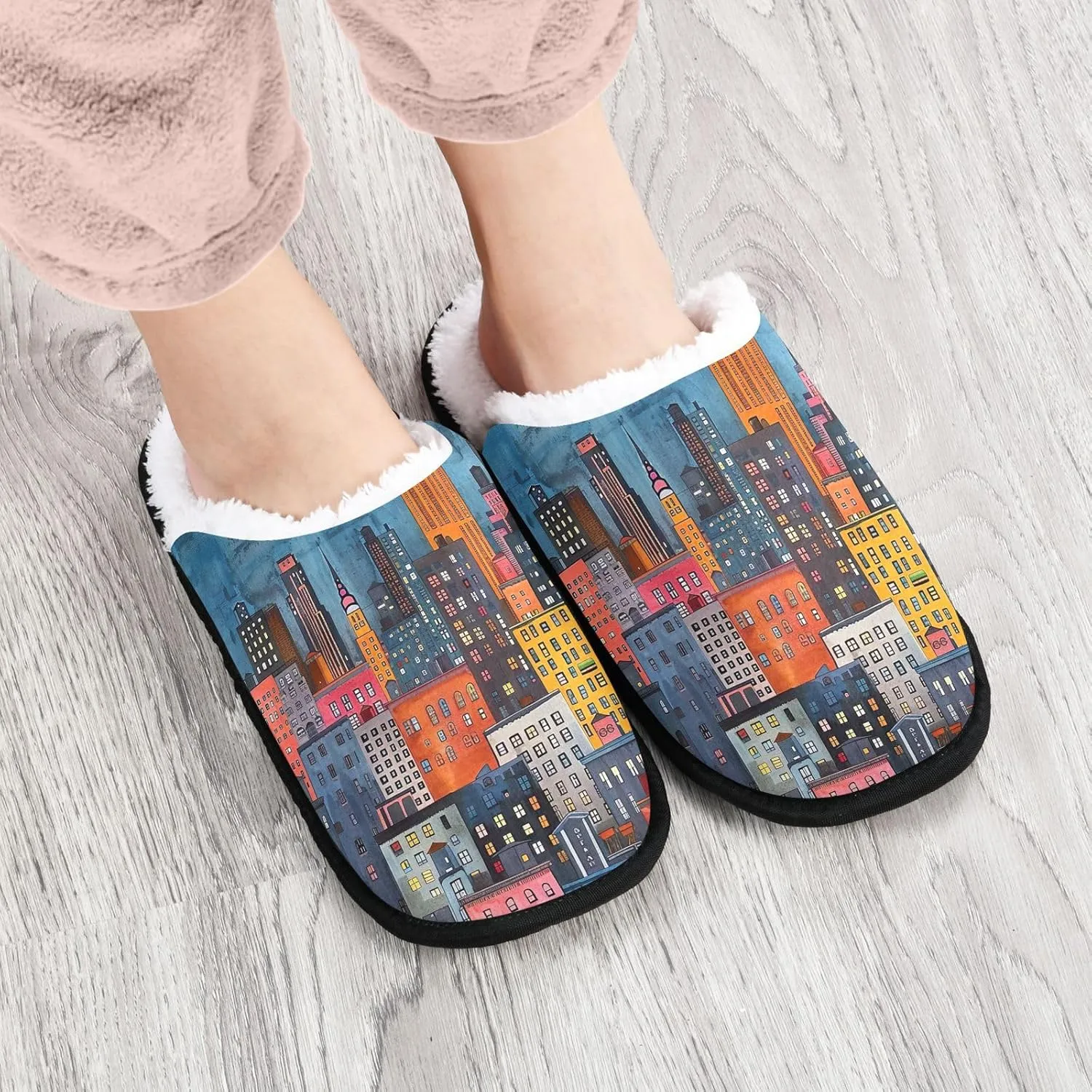 Joisal Tie Dye Dragonflies Portable Women’s Slippers, Womens House Shoes, Travel Slippers for Airplane 35-45