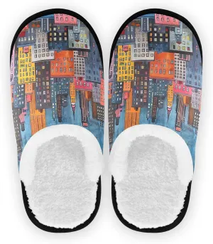 Joisal Tie Dye Dragonflies Portable Women’s Slippers, Womens House Shoes, Travel Slippers for Airplane 35-45