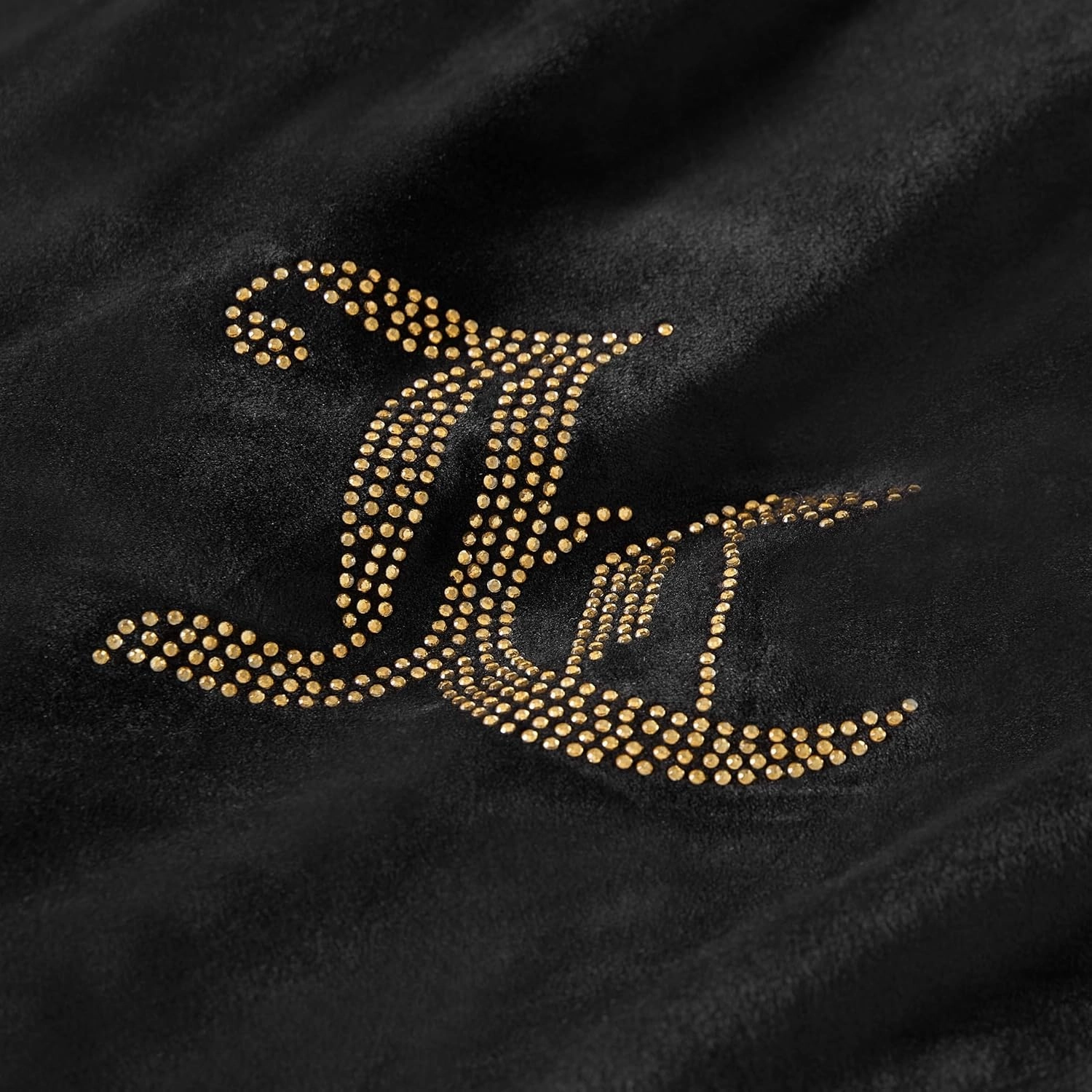Juicy Couture Black Velour King Comforter Set - 3 Piece Luxury Bedding Ensemble