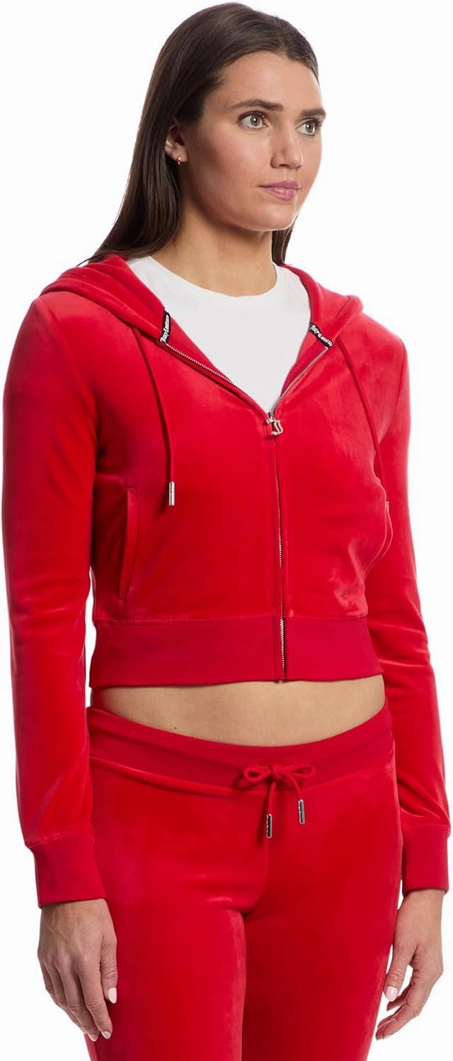 Juicy Couture Women's Solid Classic Juicy Hoodie with Back Bling
