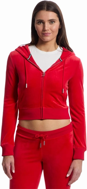 Juicy Couture Women's Solid Classic Juicy Hoodie with Back Bling