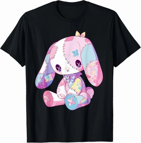 Kawaii Pastel Goth Creepy Cute Witchy Sad Zombie Pink Bunny T-Shirt