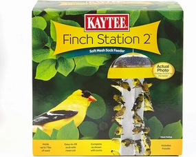 Kaytee Wild Bird Finch Station 2 Soft Mesh Sock Feeder, Includes, Yellow, 4 Socks
