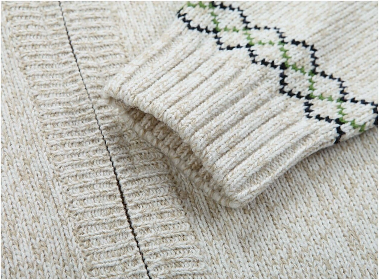 Kedera Men's Cardigan Sweaters Stand Collar Cable Thick Knitted Full Zip Sweater with Pattern