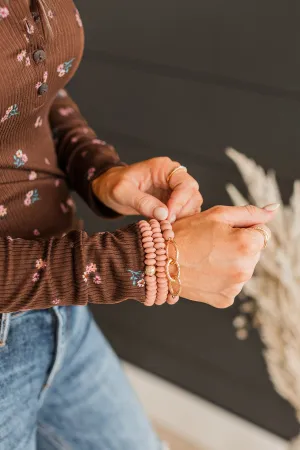 Keep Up Beaded Bracelet Set- Mauve