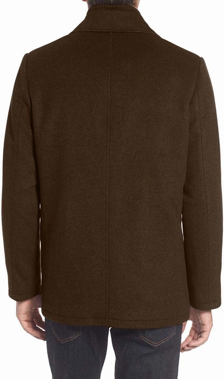 Kenneth Cole Men's Double Breasted Bib Peacoat