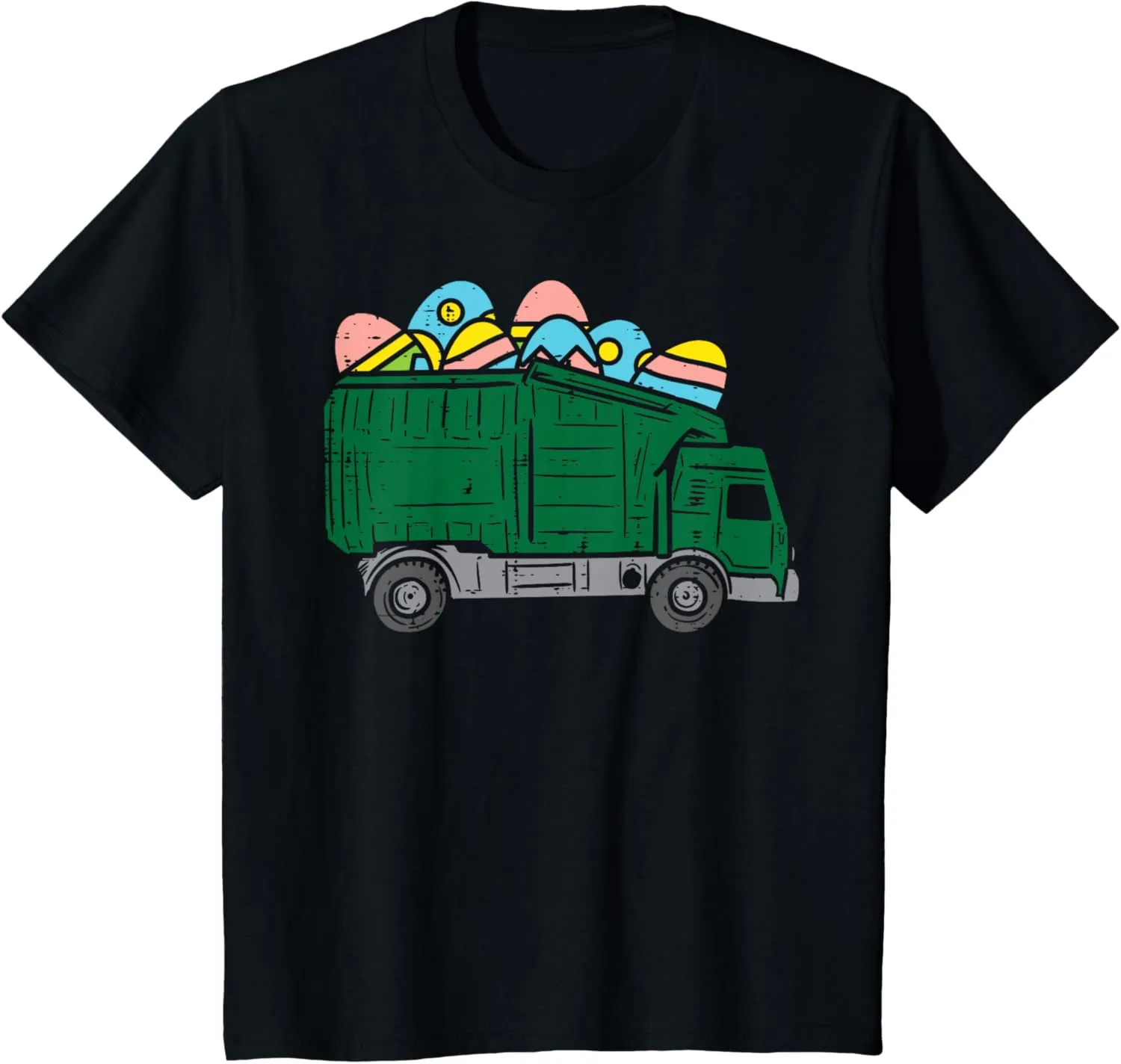 Kids Garbage Truck Eggs Cute Easter Day Egg Hunting Boys Kids T-Shirt