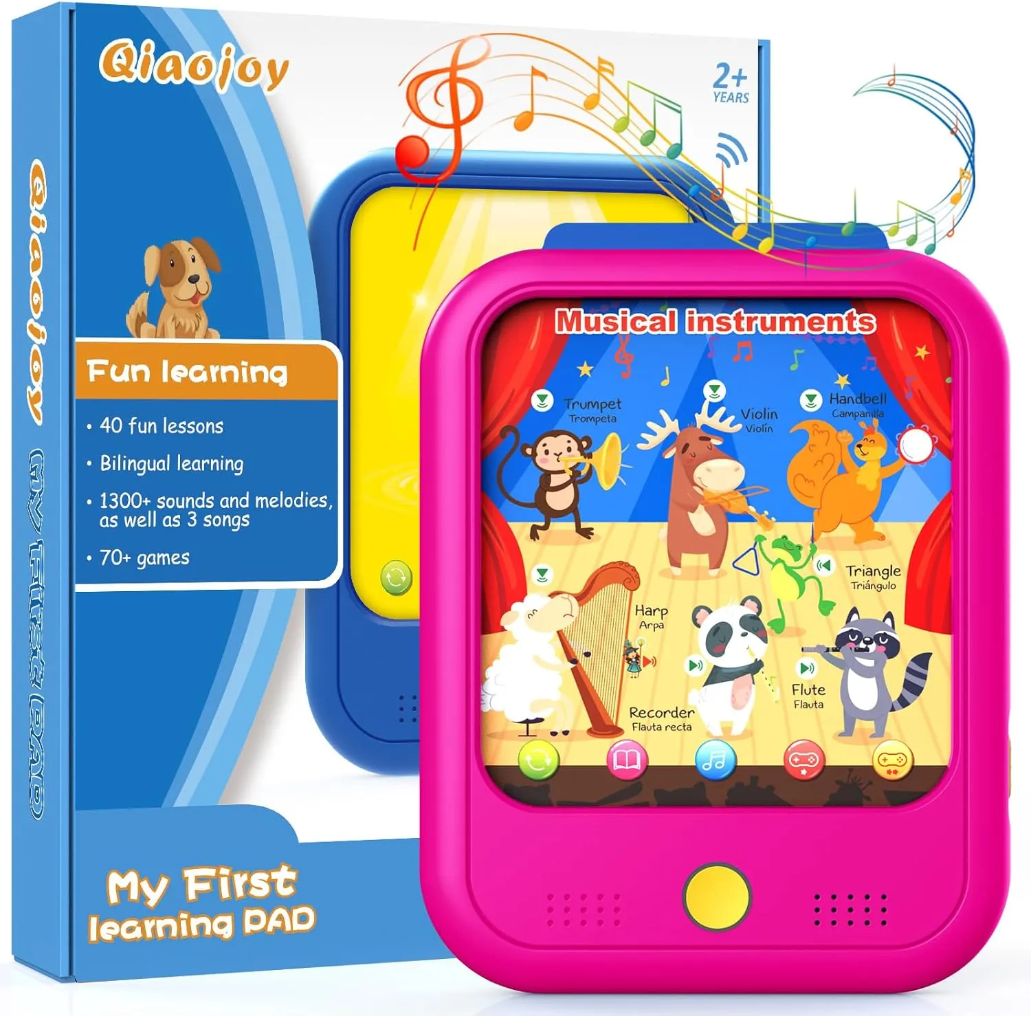 Kids Learning Tablet Educational Learning Pad for Toddlers 2-5 to Learn Alphabets, Numbers, Foods, Time, Music, Vehicles,Jurassic Park, Tablet Toy for Toddlers Ages 2 3 4 5 6 Years Old