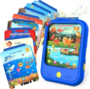 Kids Learning Tablet Educational Learning Pad for Toddlers 2-5 to Learn Alphabets, Numbers, Foods, Time, Music, Vehicles,Jurassic Park, Tablet Toy for Toddlers Ages 2 3 4 5 6 Years Old