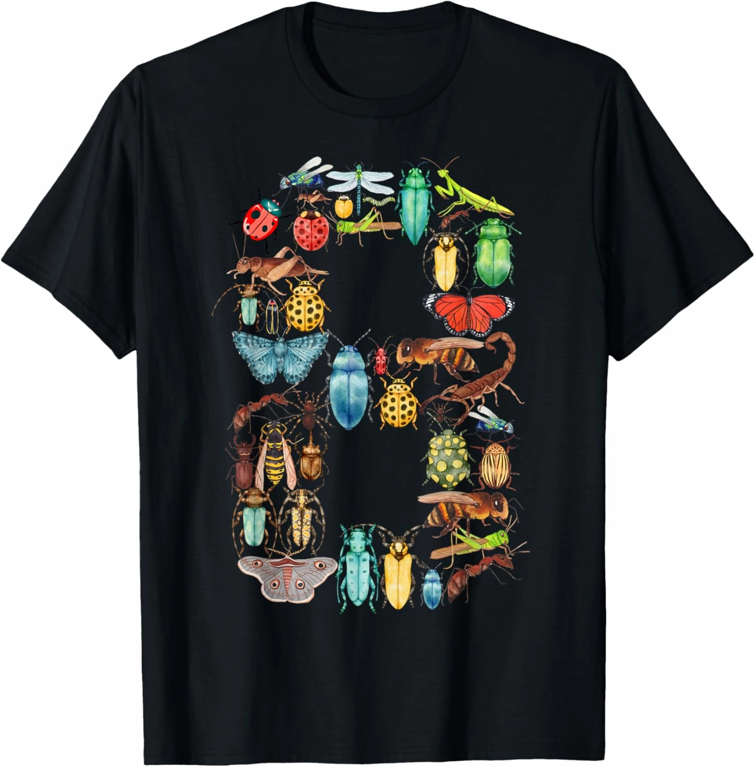 Kids 8th Birthday Bugs Insects Beetles Boys Girls 8 Year Old T-Shirt