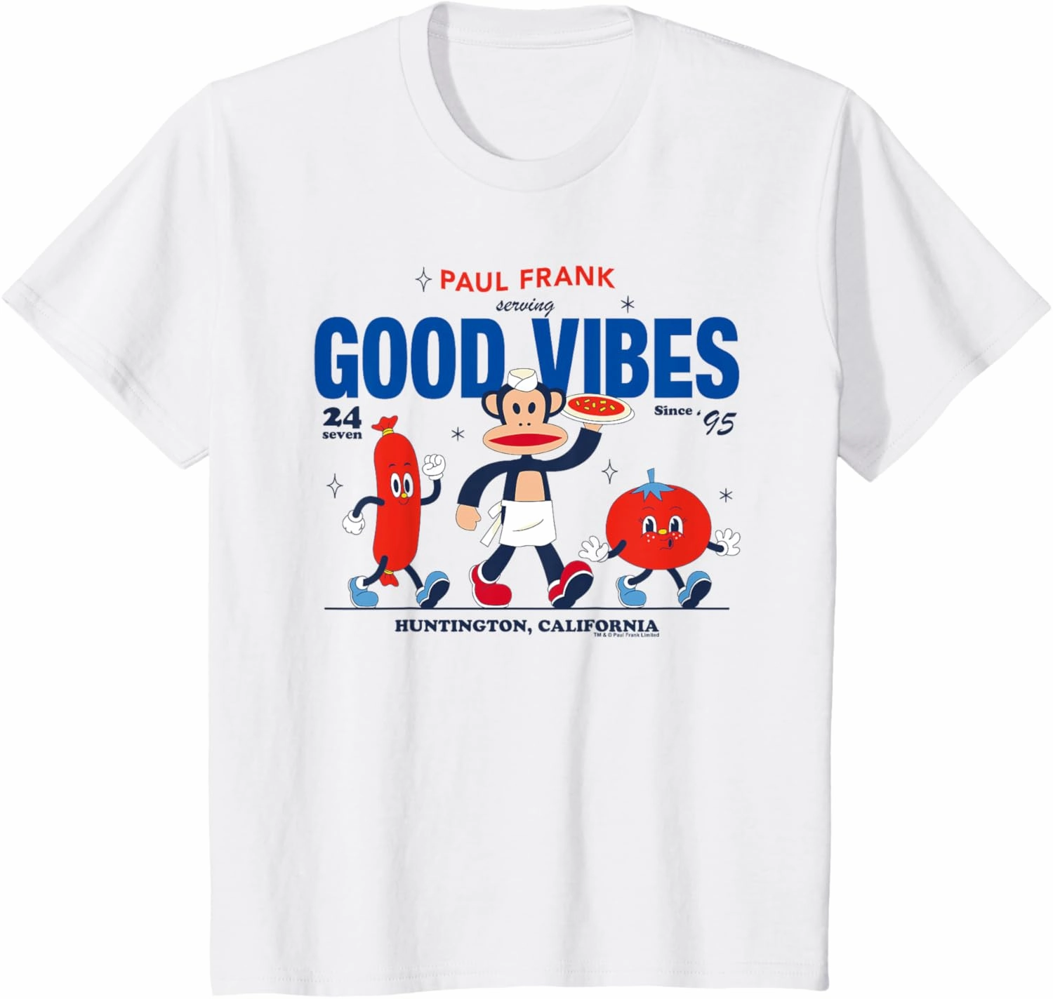 Kids Paul Frank Diner Julius Monkey Serving Good Vibes Kids T-Shirt