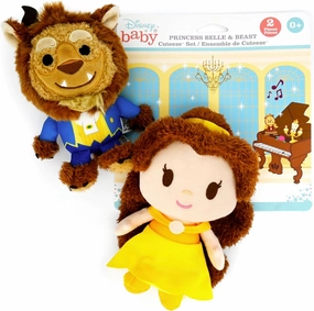 KIDS PREFERRED Disney Baby Cuteeze Beauty and The Beast Belle and Beast Stuffed Animal Plush Toys 2 Piece Set for Baby and Toddler Boys and Girls - 6 Inches