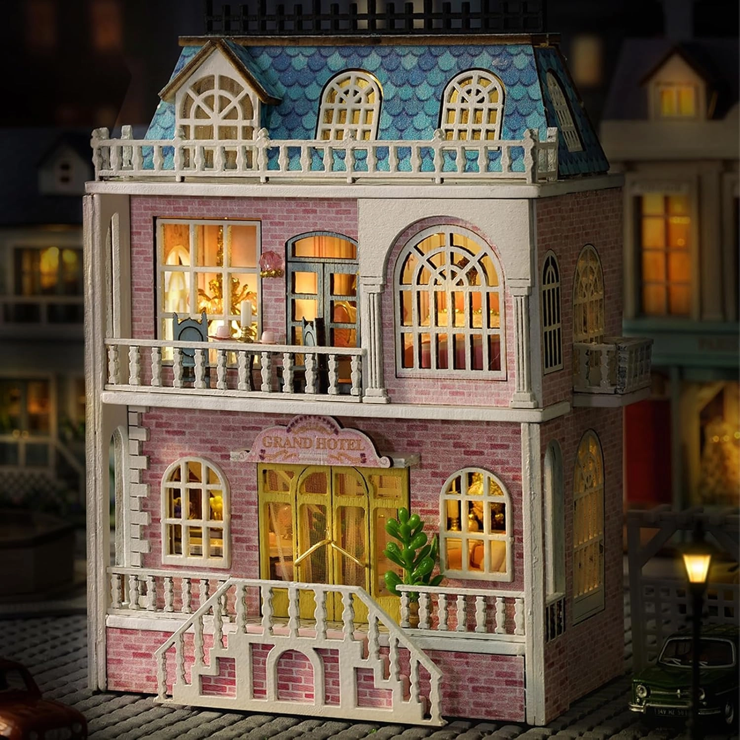 Kisoy Romantic and Cute Dollhouse Miniature DIY House Kit Creative Room Perfect DIY Gift for Friends, Lovers and Families (Romantic Castle)
