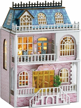 Kisoy Romantic and Cute Dollhouse Miniature DIY House Kit Creative Room Perfect DIY Gift for Friends, Lovers and Families (Romantic Castle)