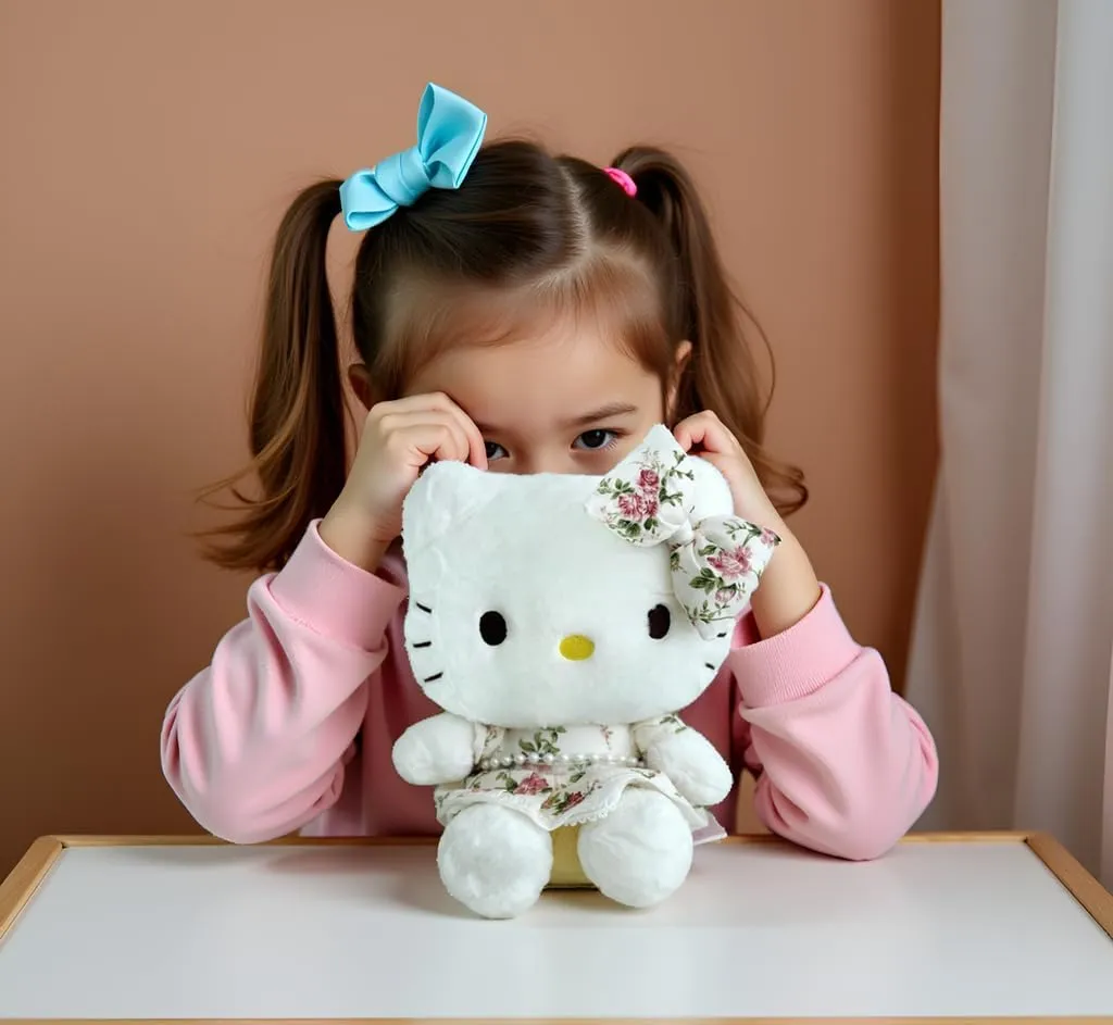 Kitty Plush 10” Collectible Kitty Plushie Cute Stuffed Animal Toy Adorable Kawaii Doll (Pearls Country)