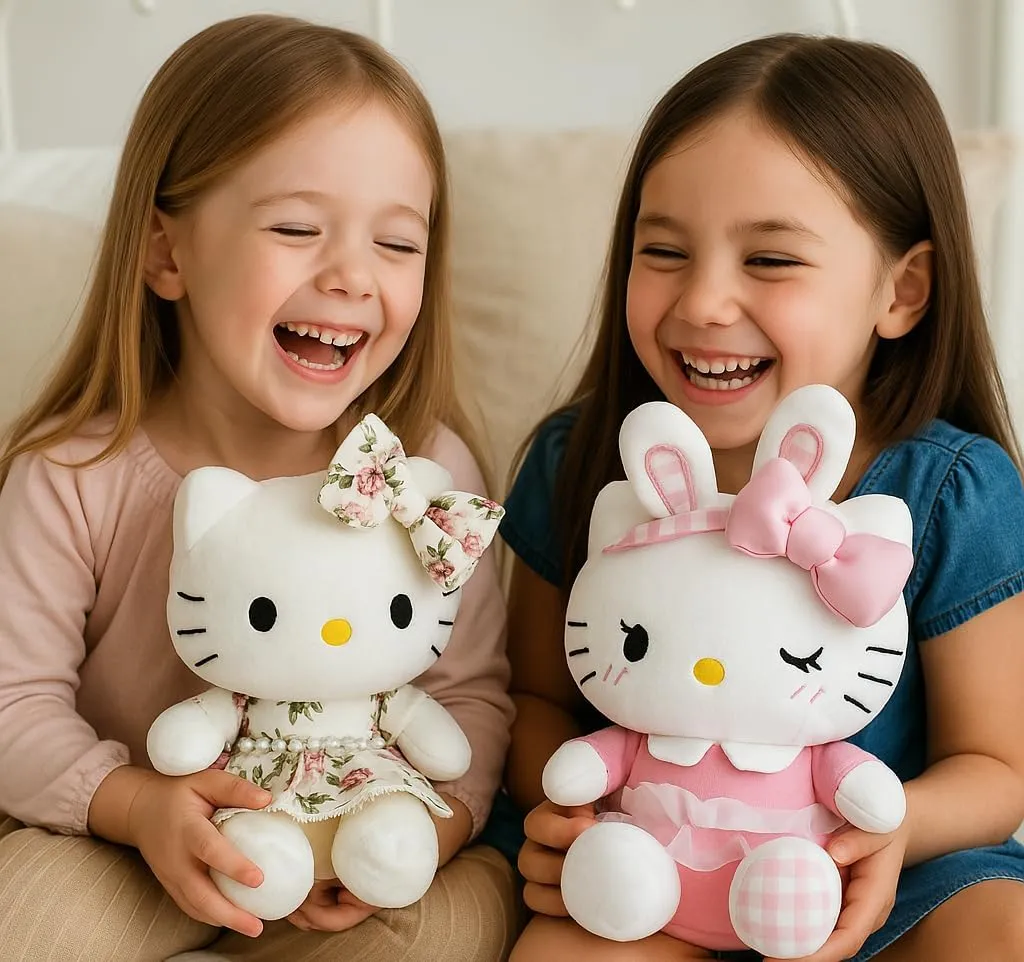 Kitty Plush 10” Collectible Kitty Plushie Cute Stuffed Animal Toy Adorable Kawaii Doll (Pearls Country)