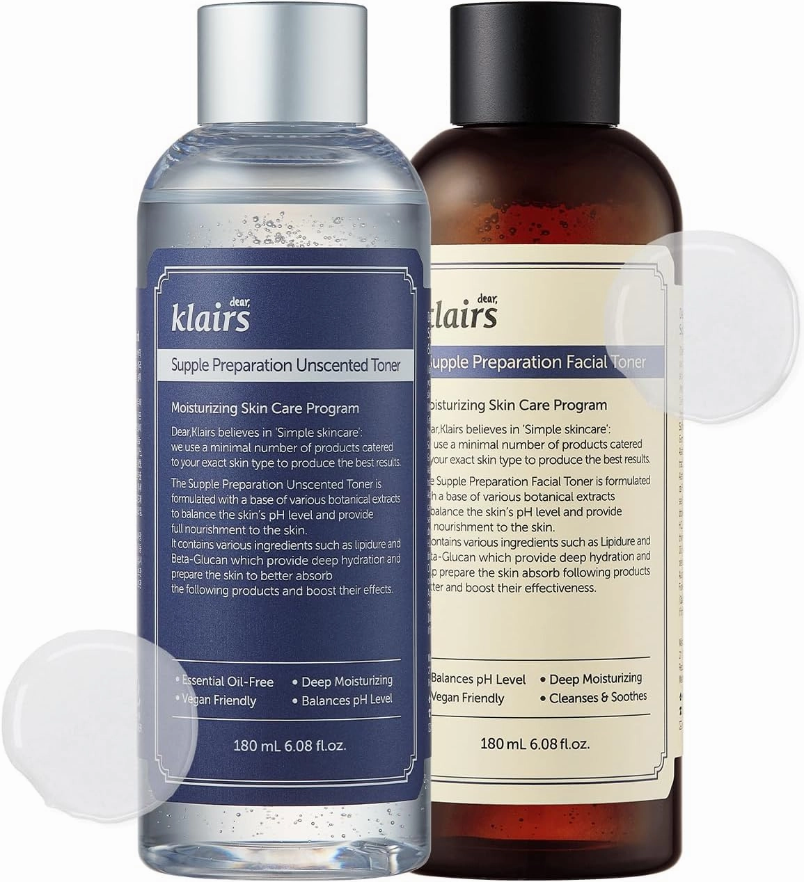 Klairs Supple Preparation Toner Set, Soothing, Fast Absorbing, Non-Irritating, Fragrance-Free, Calming, K-Beauty Skincare Routine, Sensitive Skin Friendly