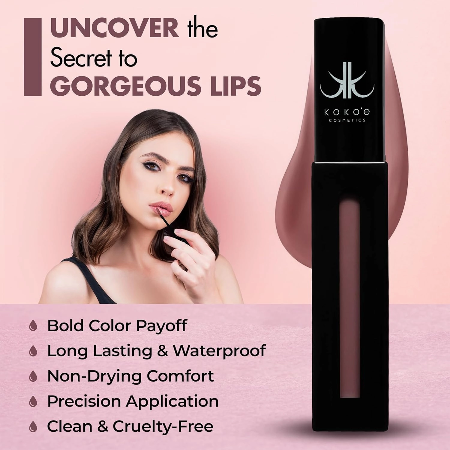 KOKO’E Cosmetics Liquid Lipstick for Women, Waterproof Lip Sticks for Girls, Ideal Long Lasting Matte Lipstick for Ladies, Perfect Lightweight Lip Stains Color Makeup (Gentle)