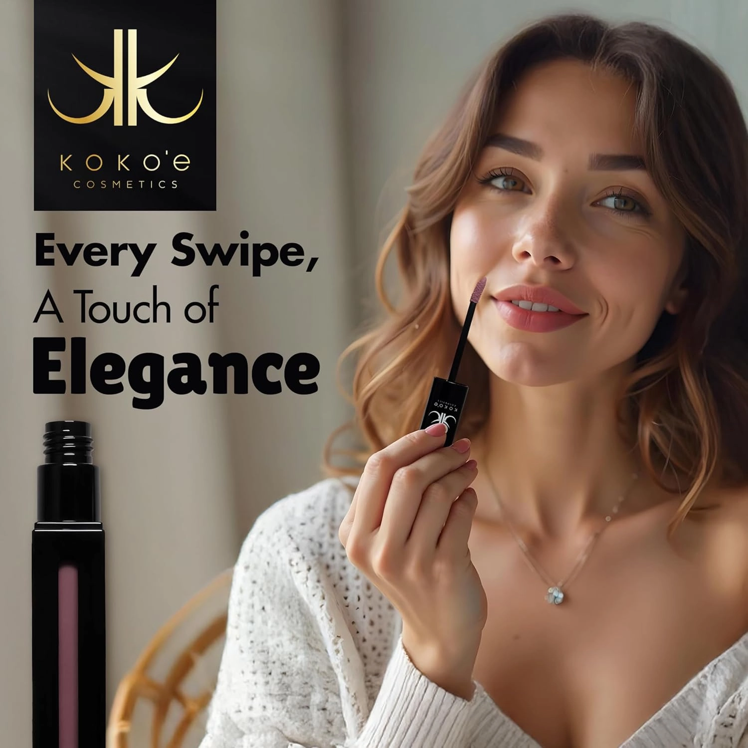 KOKO’E Cosmetics Liquid Lipstick for Women, Waterproof Lip Sticks for Girls, Ideal Long Lasting Matte Lipstick for Ladies, Perfect Lightweight Lip Stains Color Makeup (Gentle)