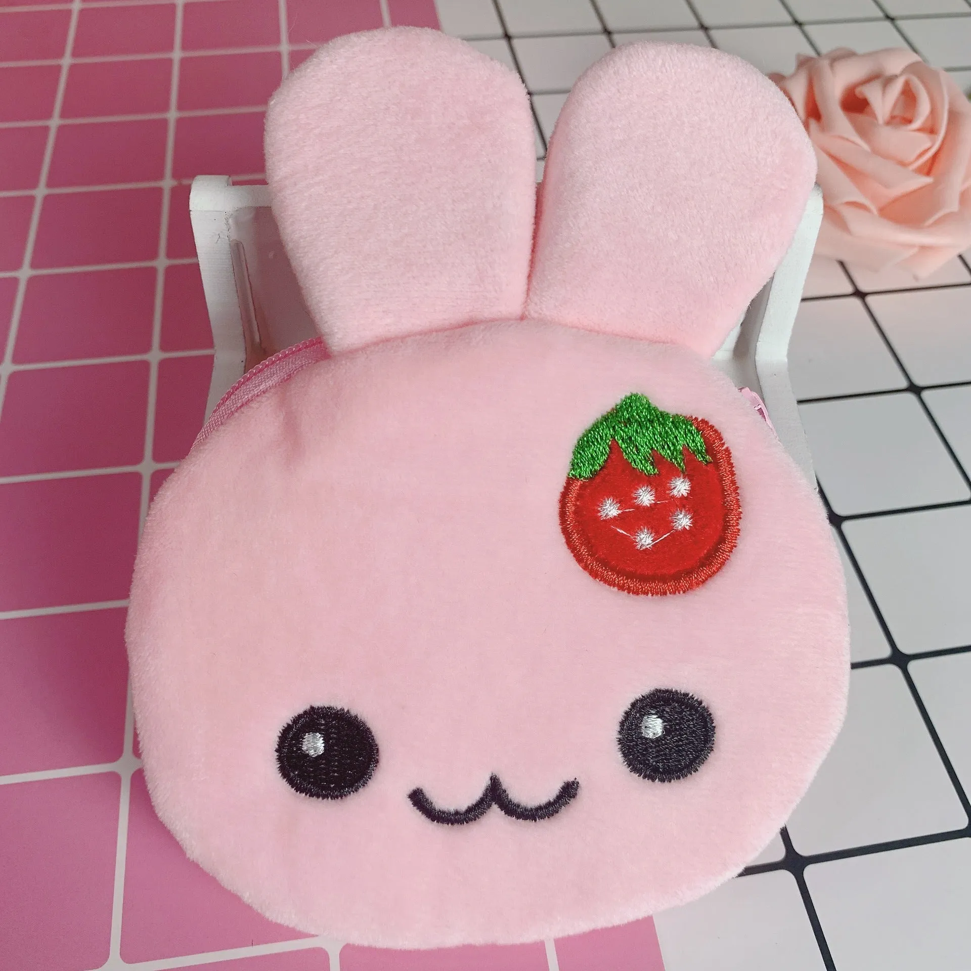 Korean Cartoon Heart Portable Mini Plush Coin Purses