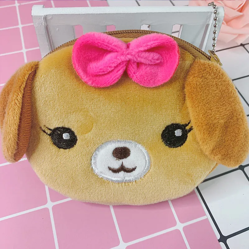 Korean Cartoon Heart Portable Mini Plush Coin Purses
